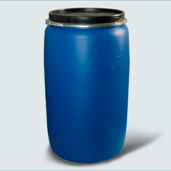 Пластиковая бочка 227л Б/У, со съемной крышкой, синяя