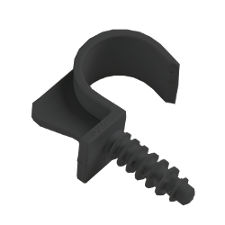 Крепеж-клипса для трубы универсальная с дюбелем чёрного цвета Крепеж-клипса универсальная черная